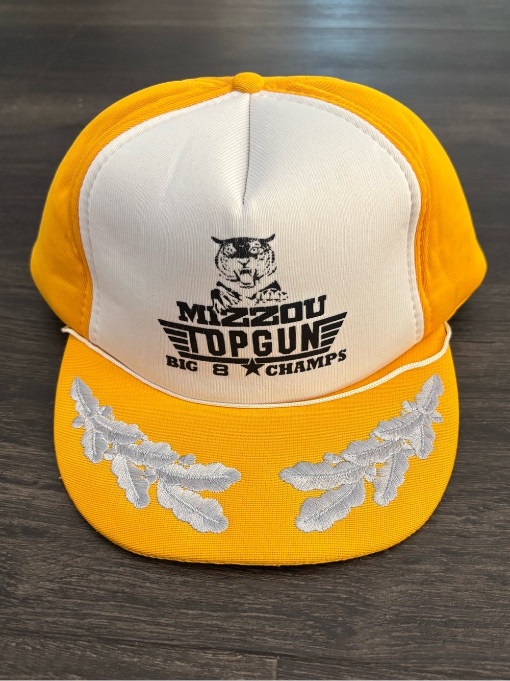 Vtg Missouri Mizzou Tigers Top Gun Trucker Cap Hat Black Adjustable Snapback